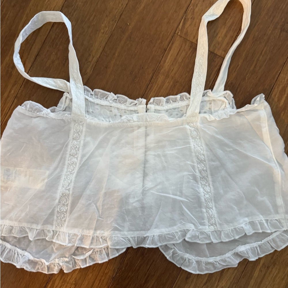 Free People White Ruffled Blouse - Picture 4 of 7